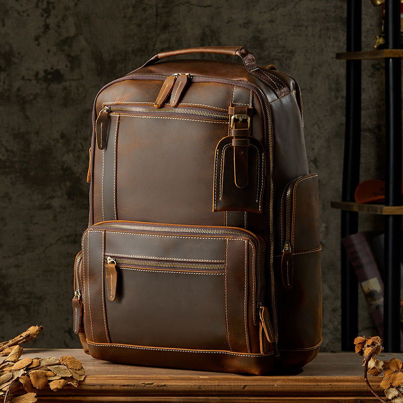 Handgemachter Leder-Rucksack Herren Retro – Bild 7 | LuxeStyle