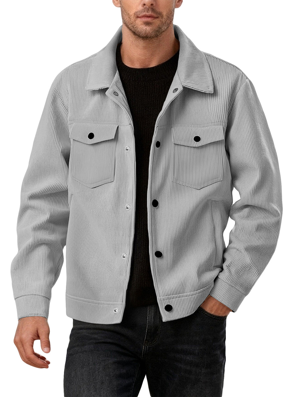 Sportliche Freizeitjacke mit Revers für Herren
