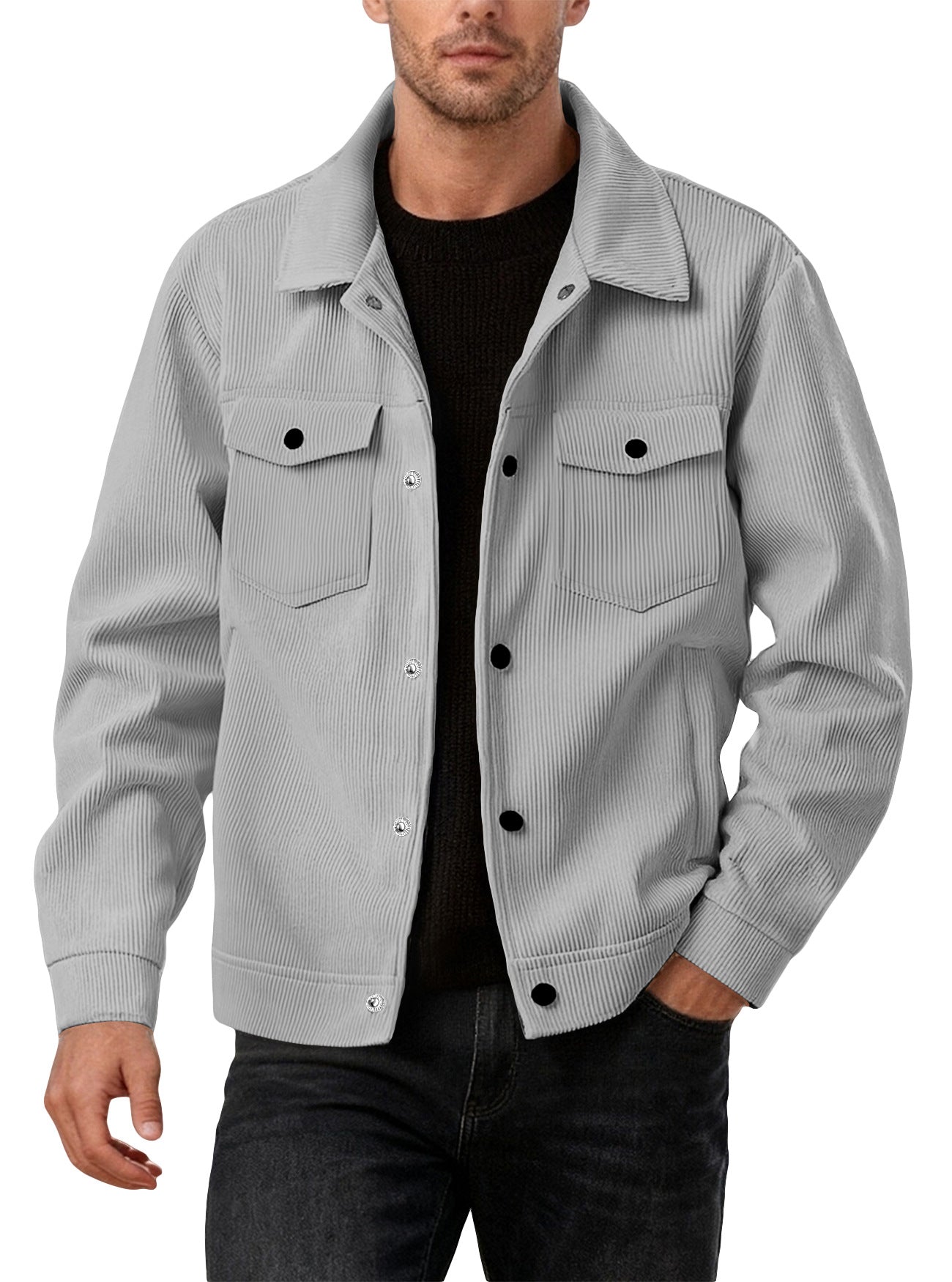 Sportliche Freizeitjacke mit Revers für Herren
