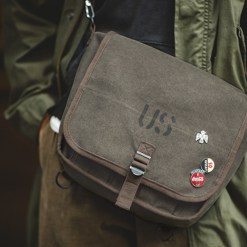 Grosses Retro-Canvas Messenger Bag – Bild 3 | LuxeStyle