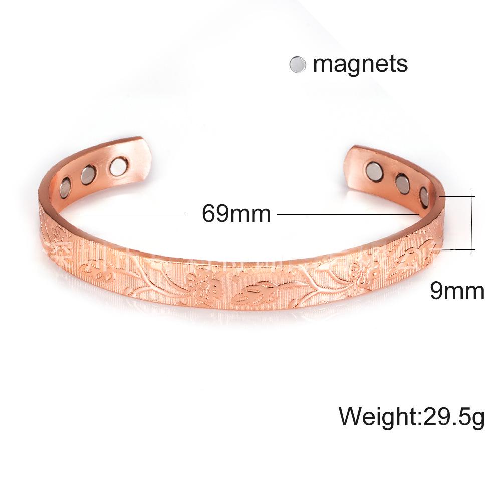 Florales Magnetarmband aus Rotkupfer