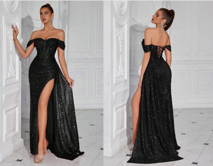 Pailletten Bandeau Bodycon Maxikleid – Bild 16 | LuxeStyle