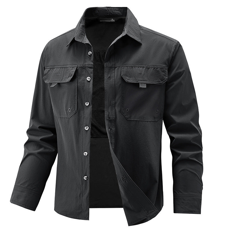 Herren Stretch Langarmshirt, schnelltrocknend