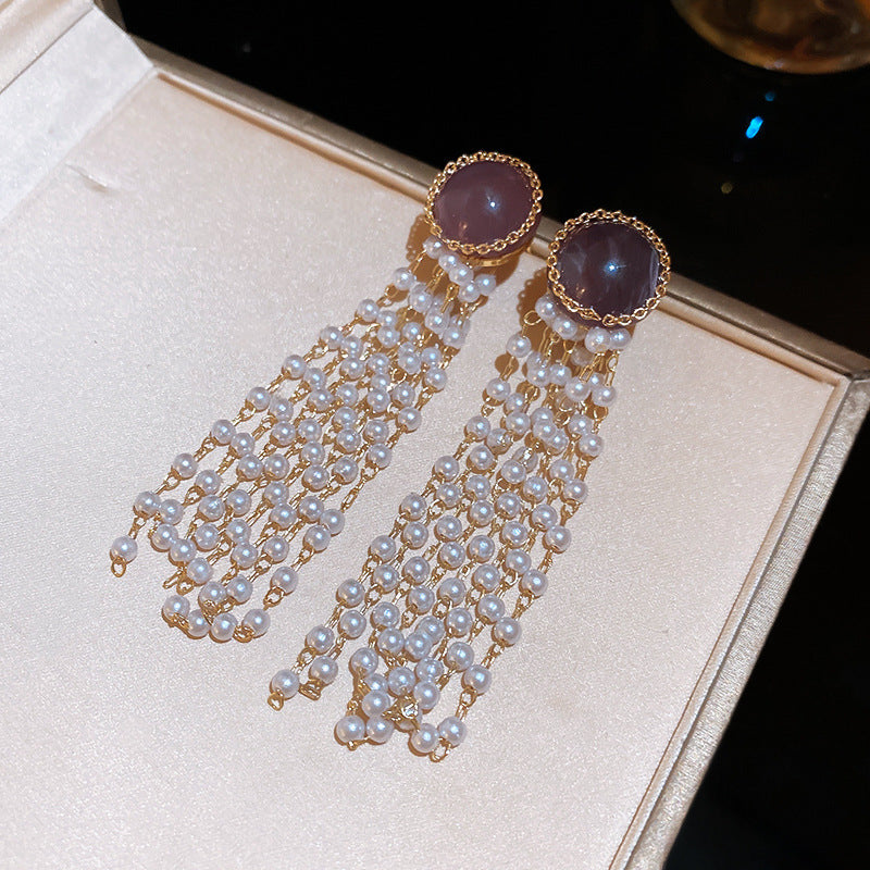 Ohrringe «Korean Style Flower» mit lila Strass – Ansicht 5