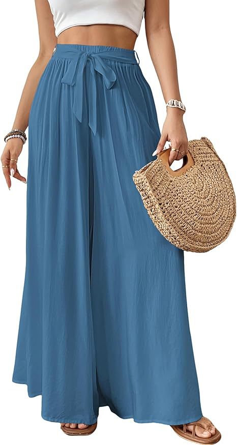 Flowing Floral Wide-Leg Hose für Damen