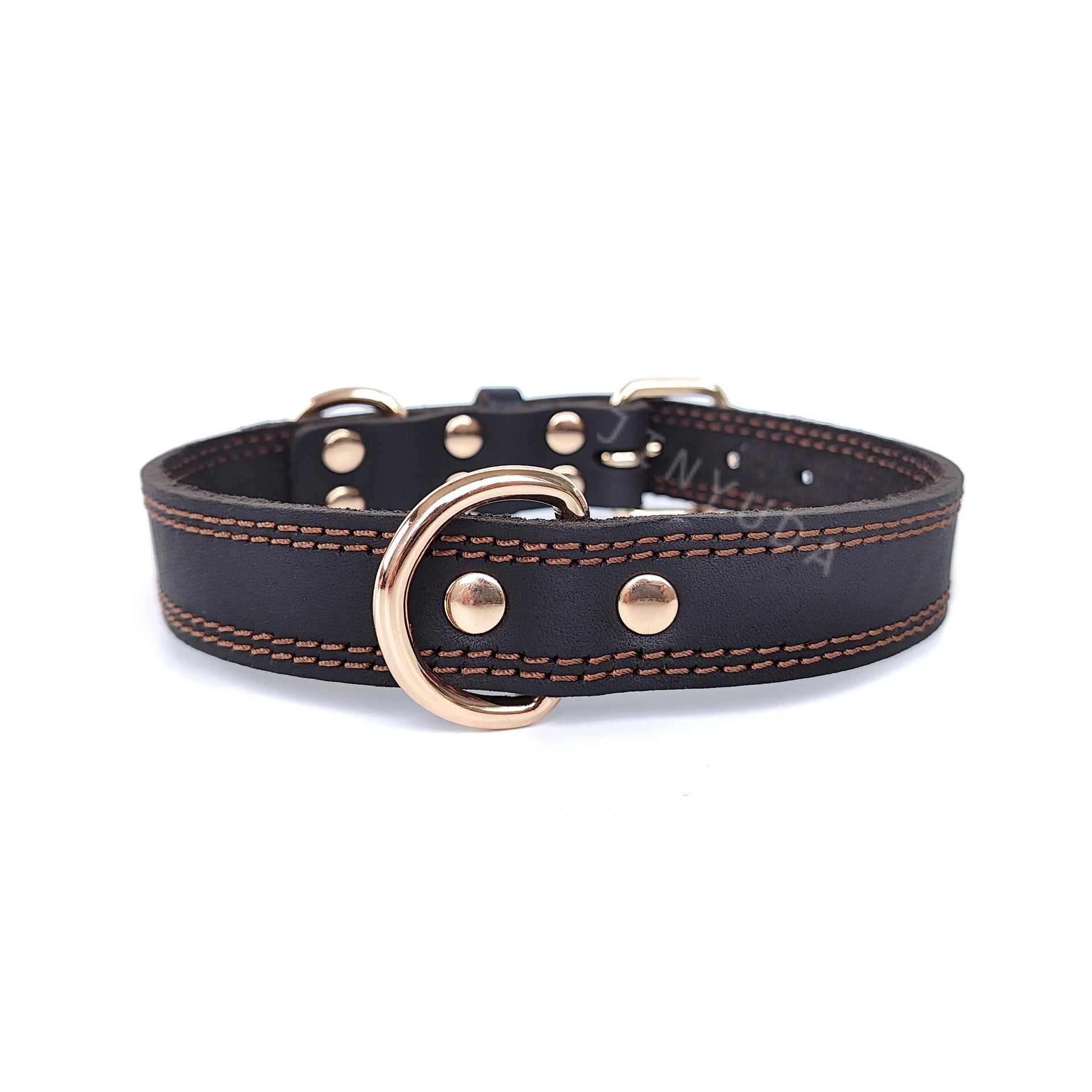Lederhalsband mit doppelten D-Ringen