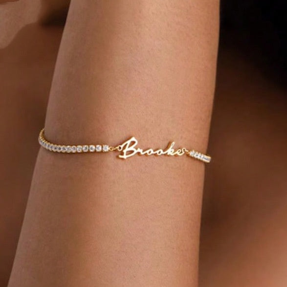 Namensarmband Tennis-Stil | LuxeStyle