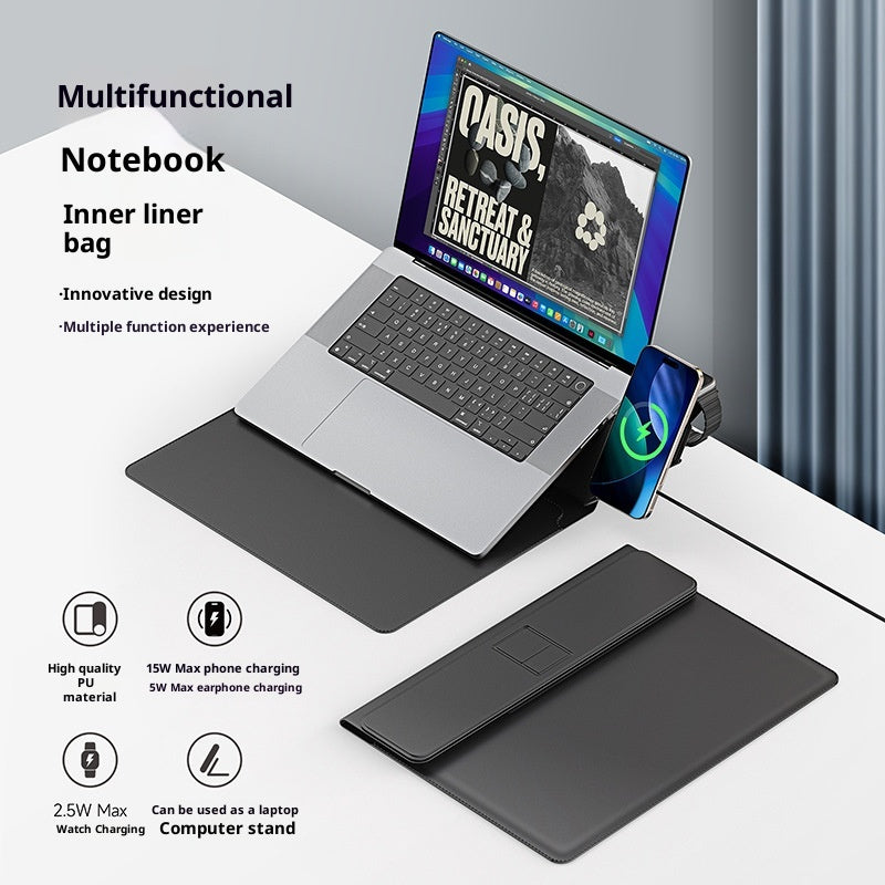 3-in-1 Laptop Sleeve mit Wireless Charger