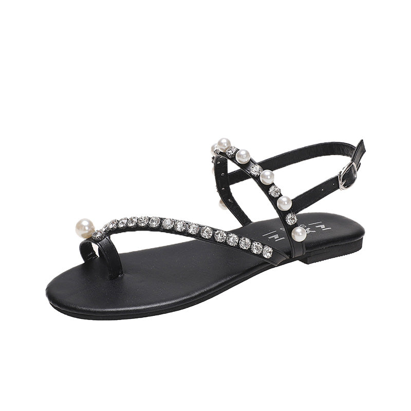 Römer Sandalen mit Strass & Perlen