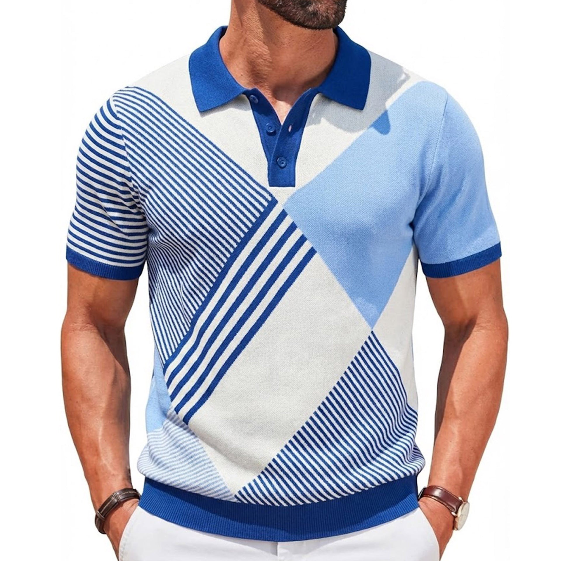 Color-Block Kurzarmshirt für Herren