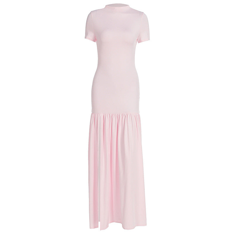 Elegantes Slim-Fit Rundhals-Kleid mit Schlitz – Bild 9 | LuxeStyle