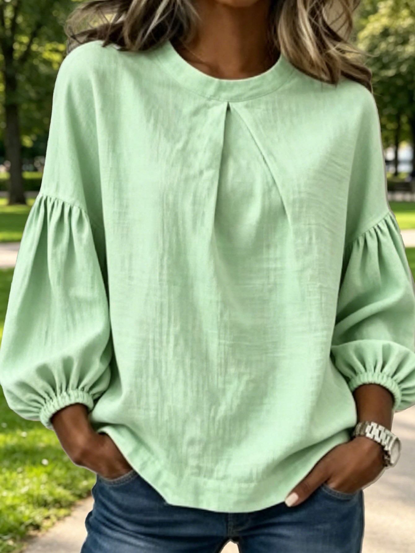 Langarmshirt mit Rundhals