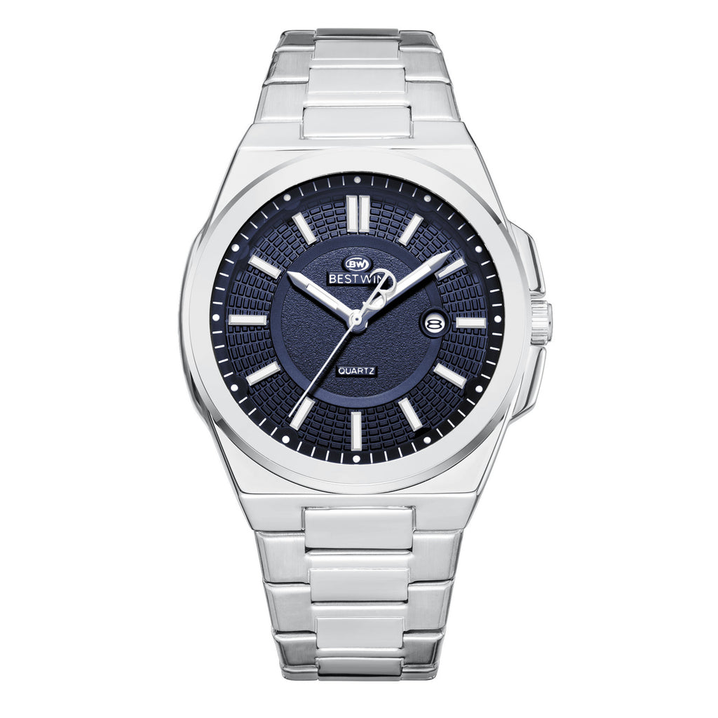 Herrenuhr mit Datumsanzeige und Leuchtzeigern