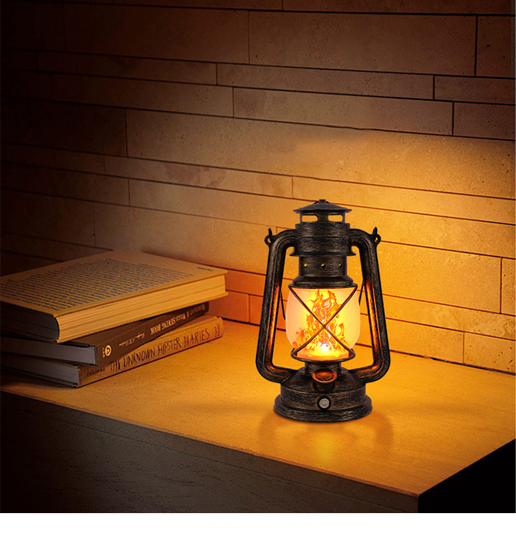 Retro Flammen-Tischlampe LED · aufladbar