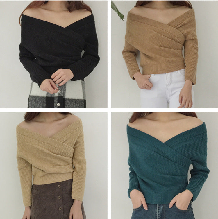 Slim-Fit Strickpullover mit V-Ausschnitt