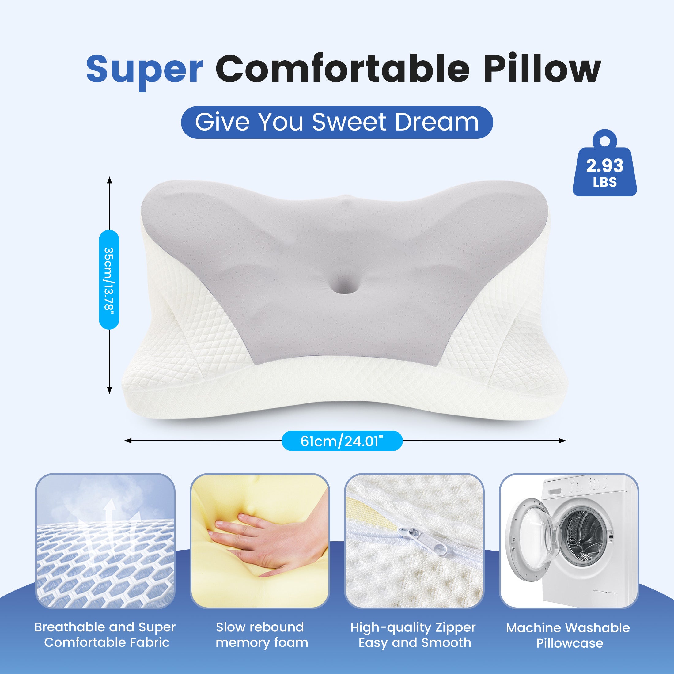 Ergonomisches Nackenkissen aus Schaumstoff – Ansicht 6