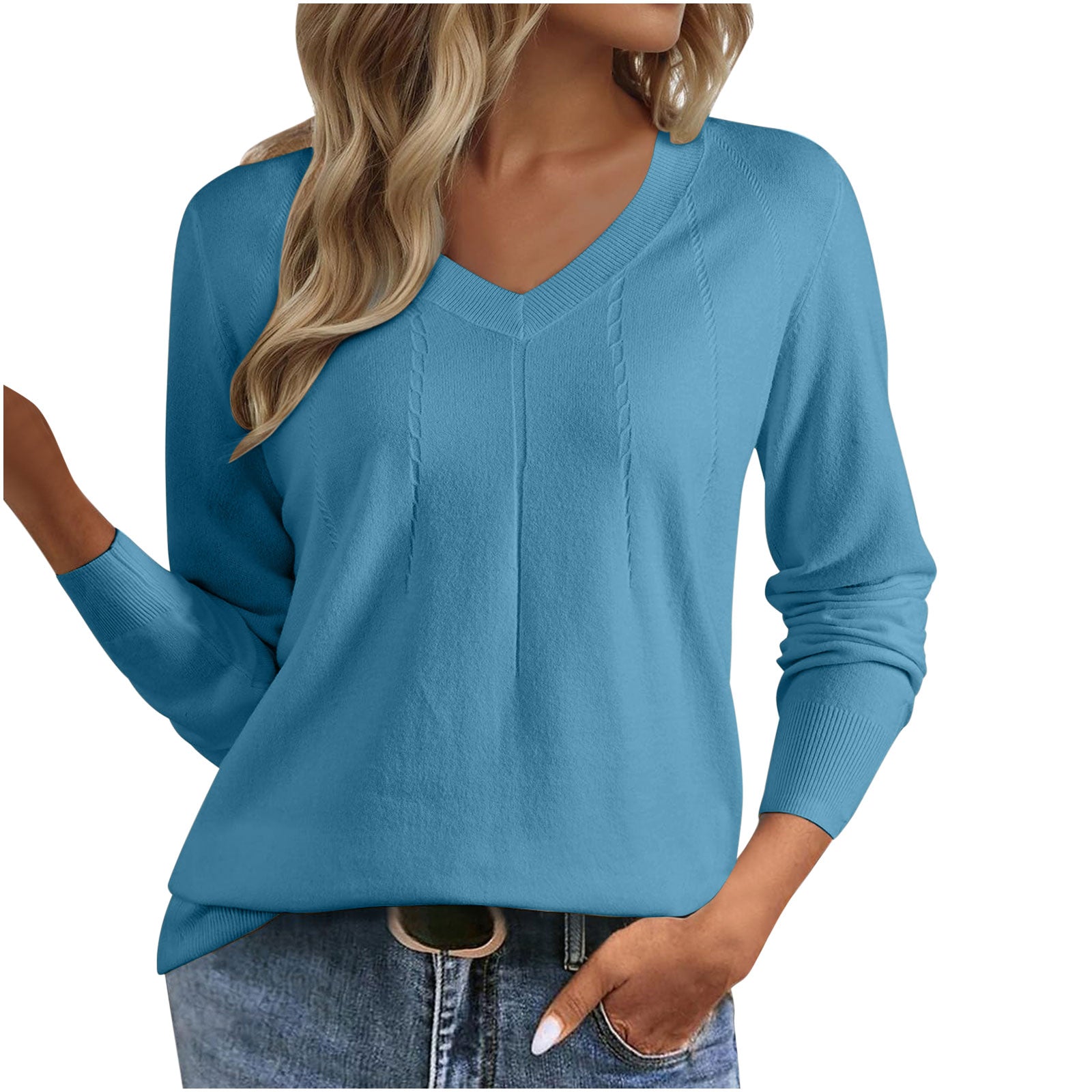 V-Ausschnitt Pullover Slim Fit