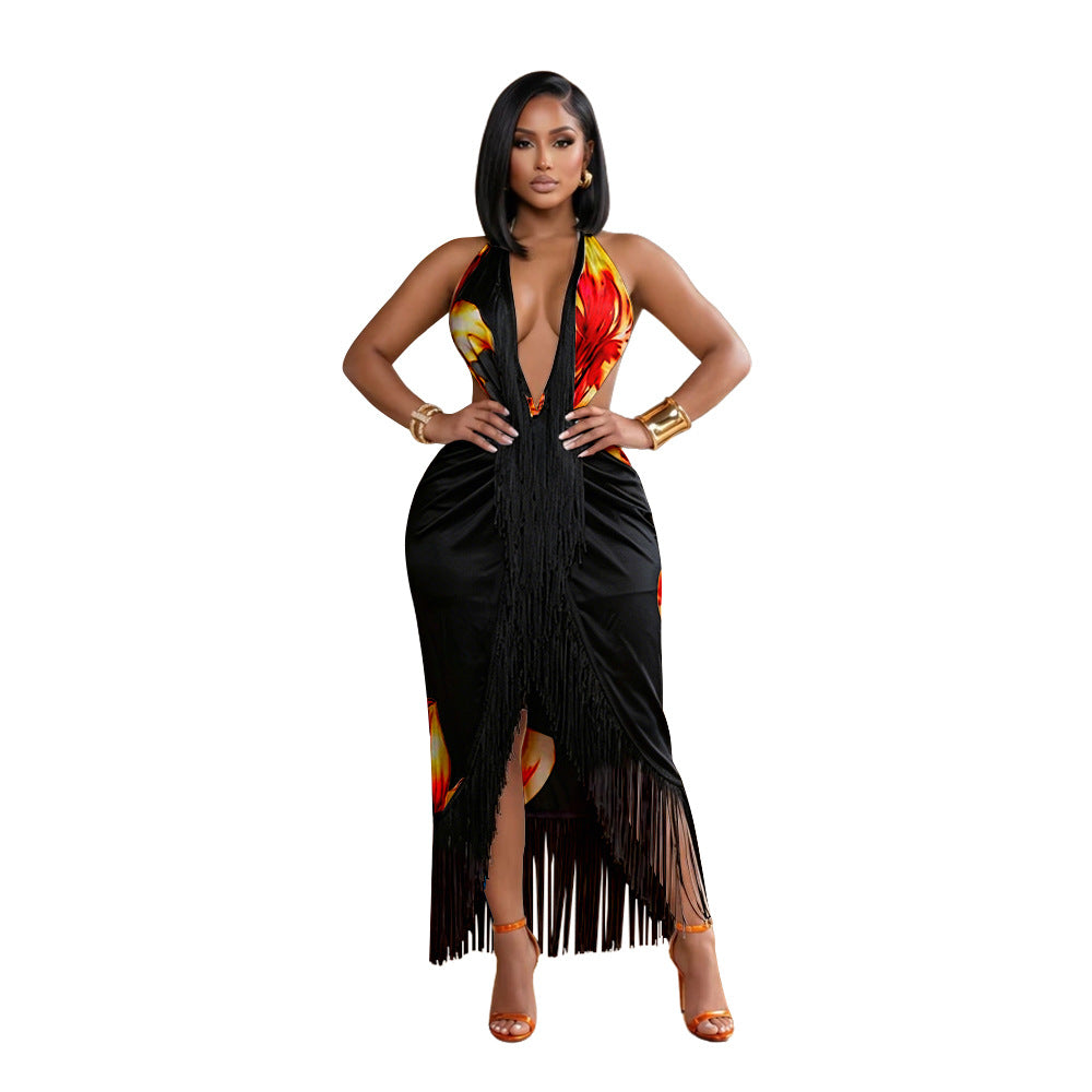 Off-Shoulder Bandeau-Kleid mit Blumenprint