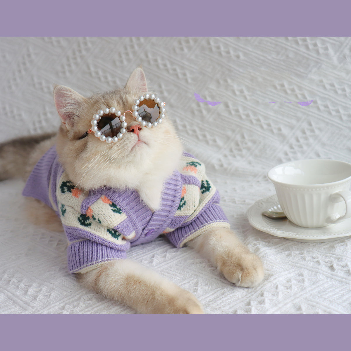 Kuschelschmuck: Katzen- und Hundesweater in Lila – Bild 2 | LuxeStyle