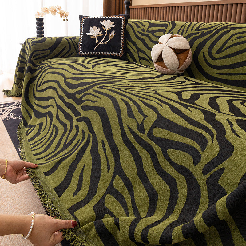 Chenille-Sofabezug mit Leopardenmuster