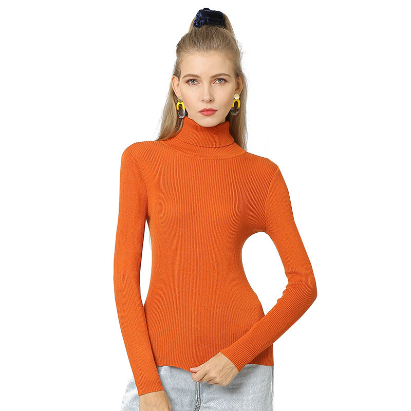 Unifarbener Oversize Rollkragenpullover für Damen