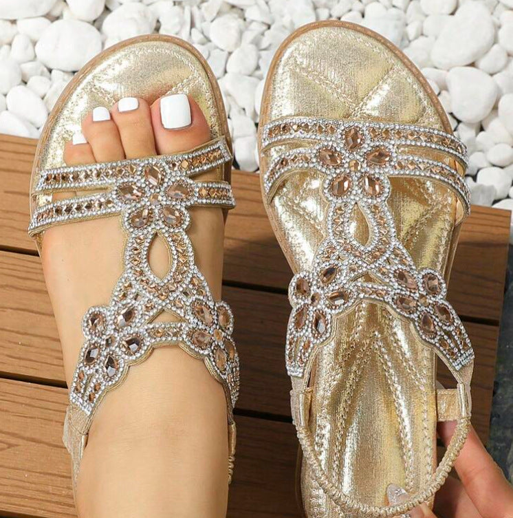 Keile-Sandalen mit Blumen-Design – Bild 14 | LuxeStyle