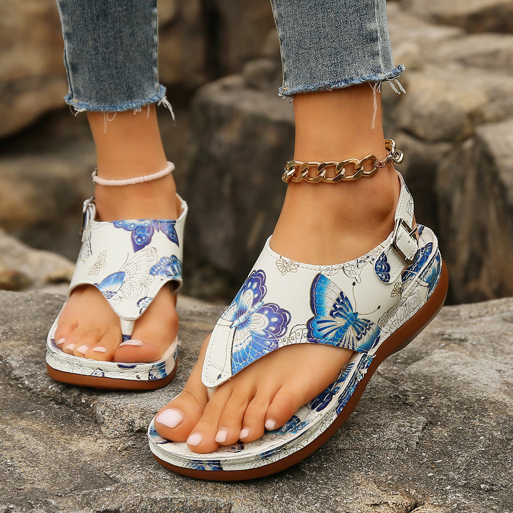 Keilsandalen mit Blumen-Detail – Bild 15 | LuxeStyle