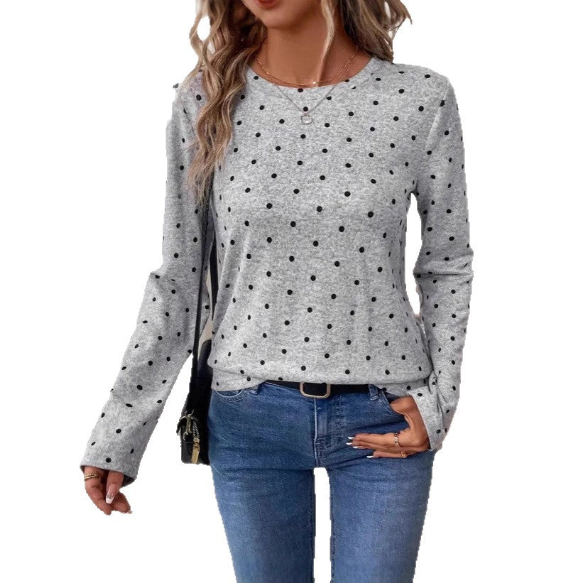 Langarmshirt mit Polka Dots