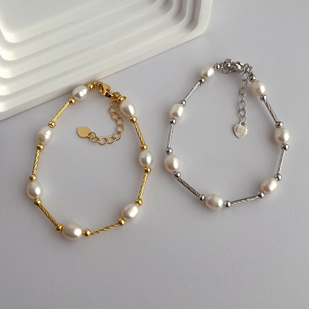 Armband Süsswasserperle & Edelstahl – Bild 1 | LuxeStyle