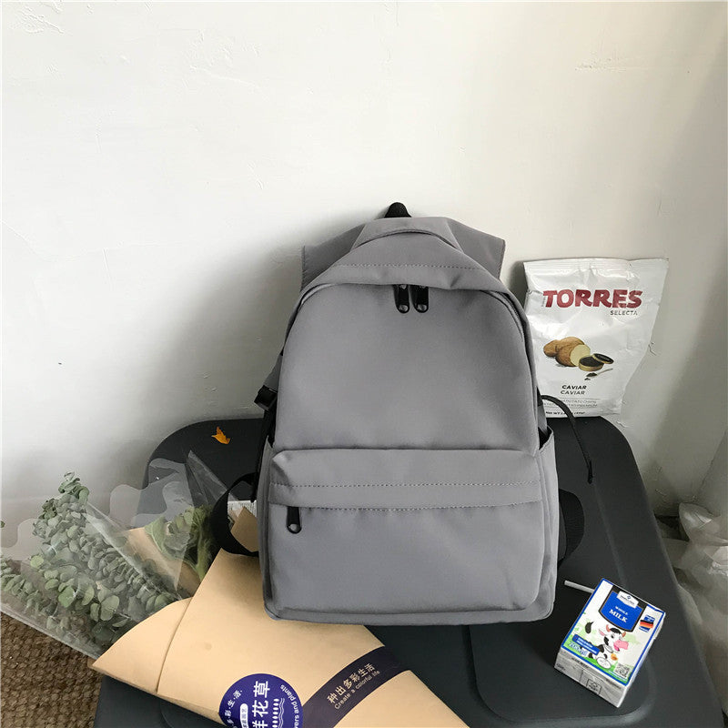 Einfarbiger Nylon-Rucksack mit 3‑D‑Tasche – Bild 3 | LuxeStyle