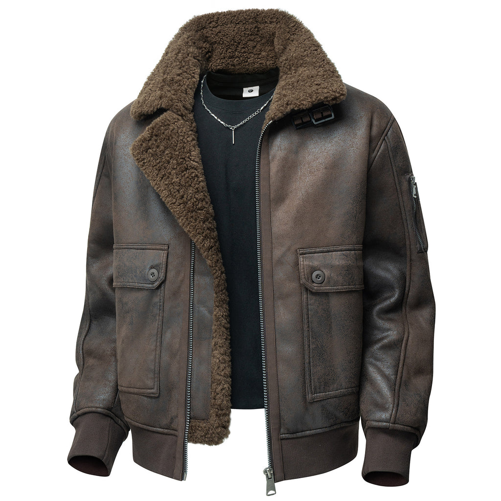 Herren Plus-Size Fleece-Jacke mit Revers