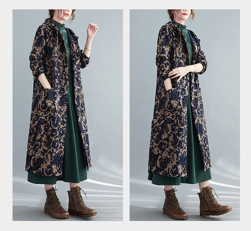 Retro Wintermantel mit Fleece-Futter
