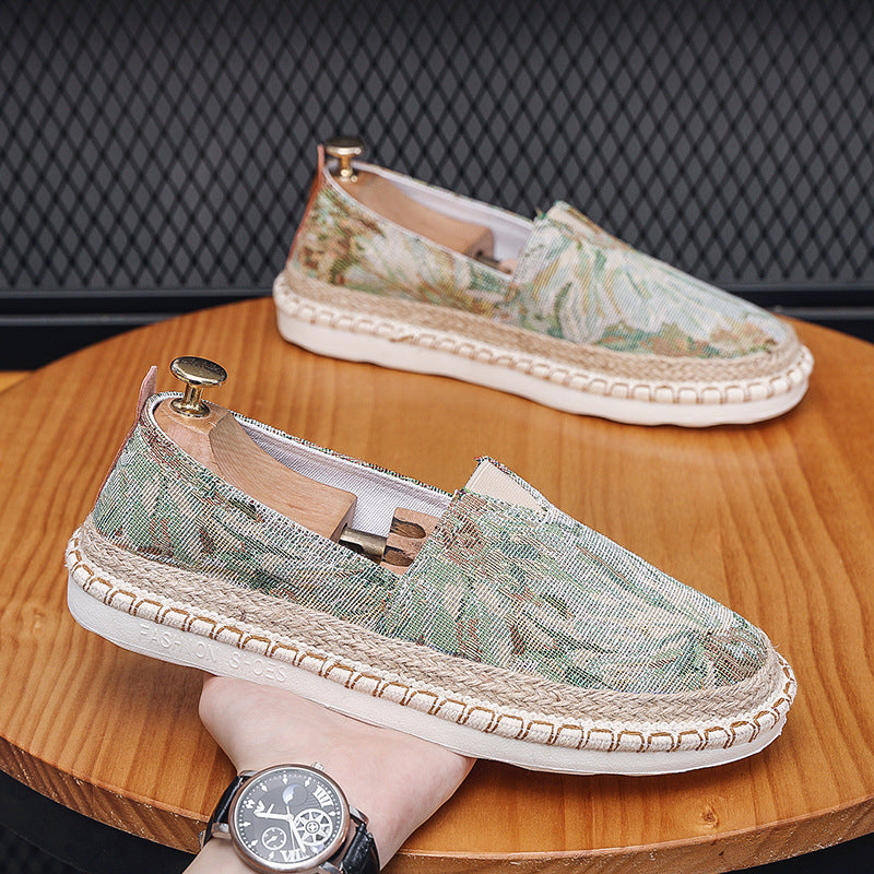 Slip-on Fisherman Schuhe mit Blumenmuster