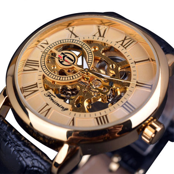 Mechanische Herrenuhr mit Skelett-Zifferblatt – Bild 7 | LuxeStyle