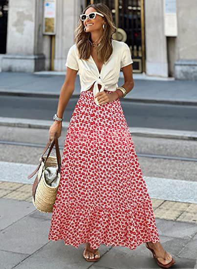 Print-Maxi-Rock im Casual-Stil