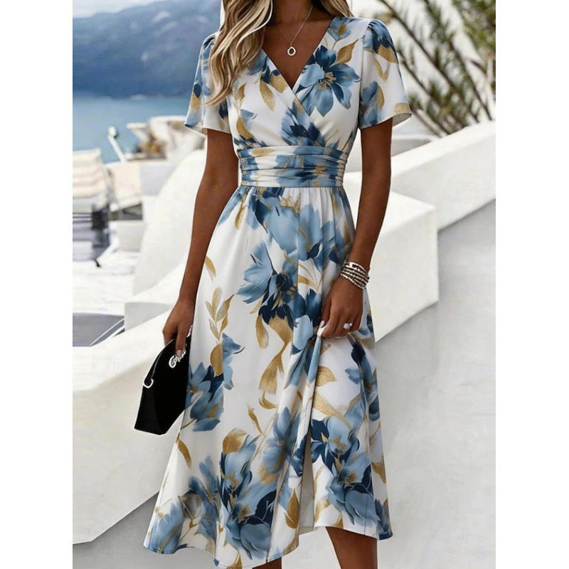 3D Retro Muster A-Linien-Kleid für Damen