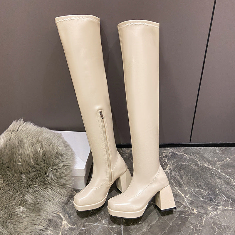 Overknee-Stiefel mit Plateau