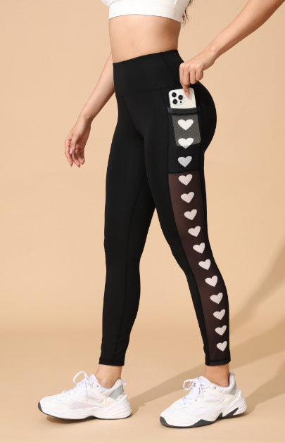 Po-lift Leggings mit Mesh & Taschen