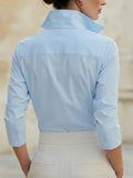 Plissiertes 3/4-Arm Shirt für Damen