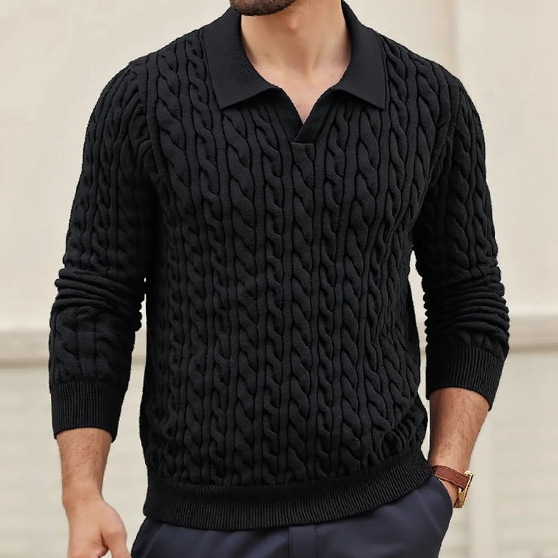 Herren Strickpullover mit Zopfmuster