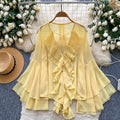 Chiffonbluse mit Rüschen und ausgestellten Ärmeln – Bild 1 | LuxeStyle