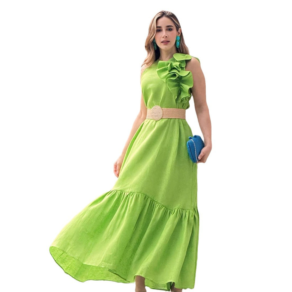 Ärmelloses Midikleid mit Rüschensaum – Bild 3 | LuxeStyle