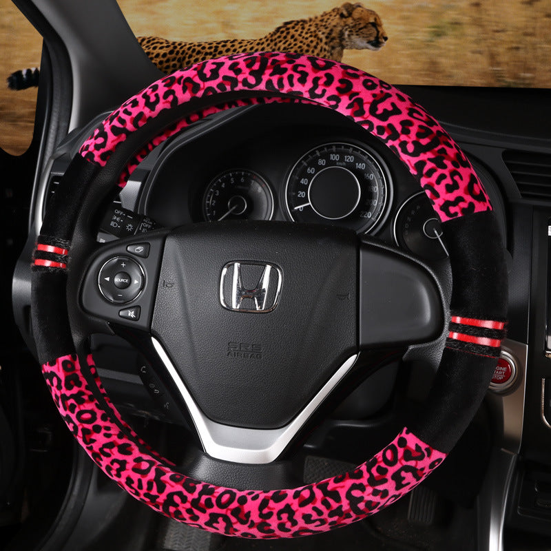 Lenkradbezug Plüsch Leopard