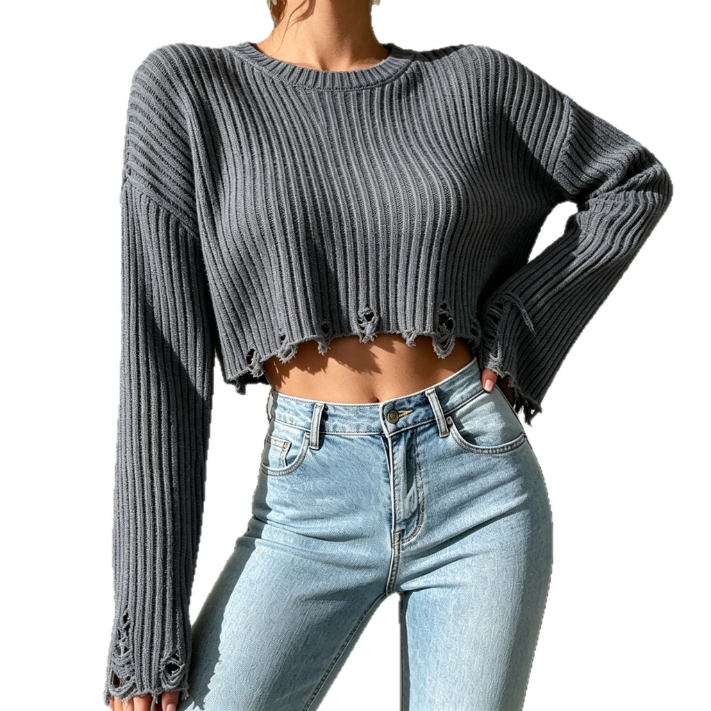 Geripptes Langarmshirt für Damen