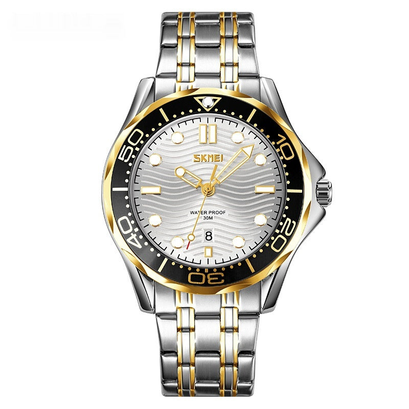 Herren Quarz Armbanduhr mit Leuchtband