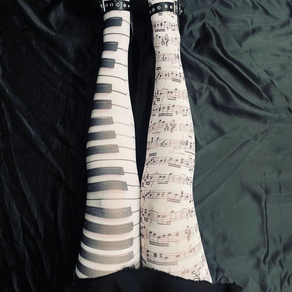 Overknee-Socken mit doppelseitigem Print