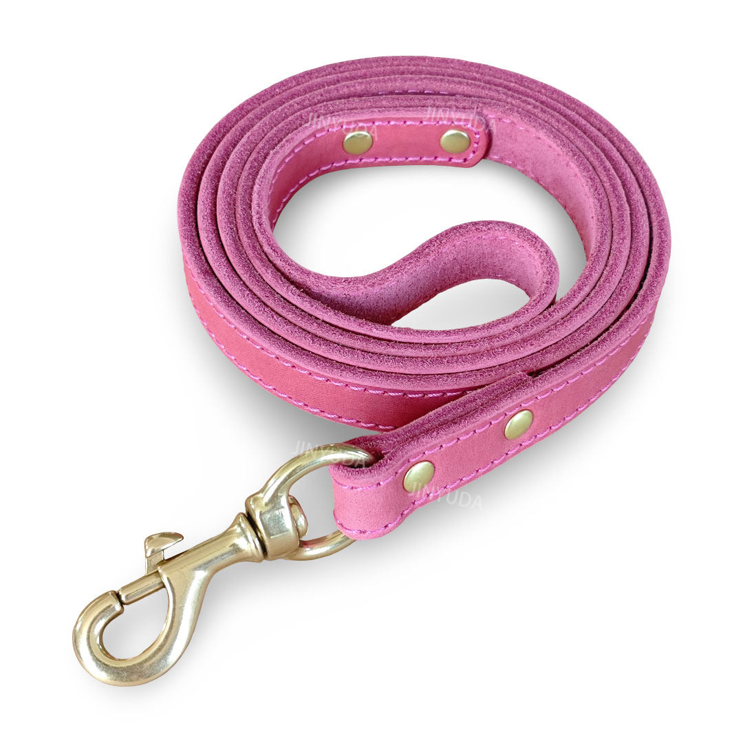 Hunde-Leine aus Vollleder mit Messing-Details
