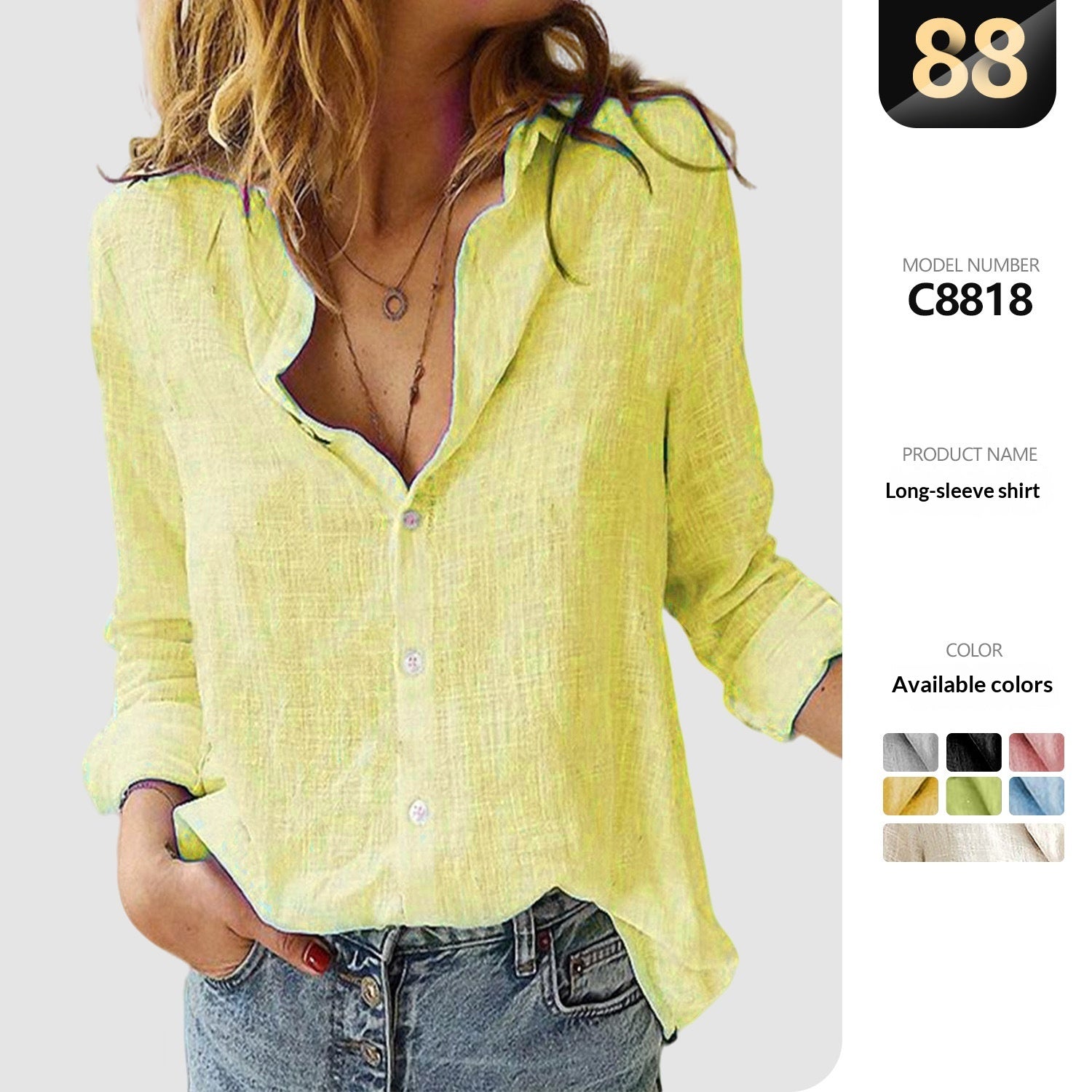 Elegantes Langarmshirt mit Knopfleiste