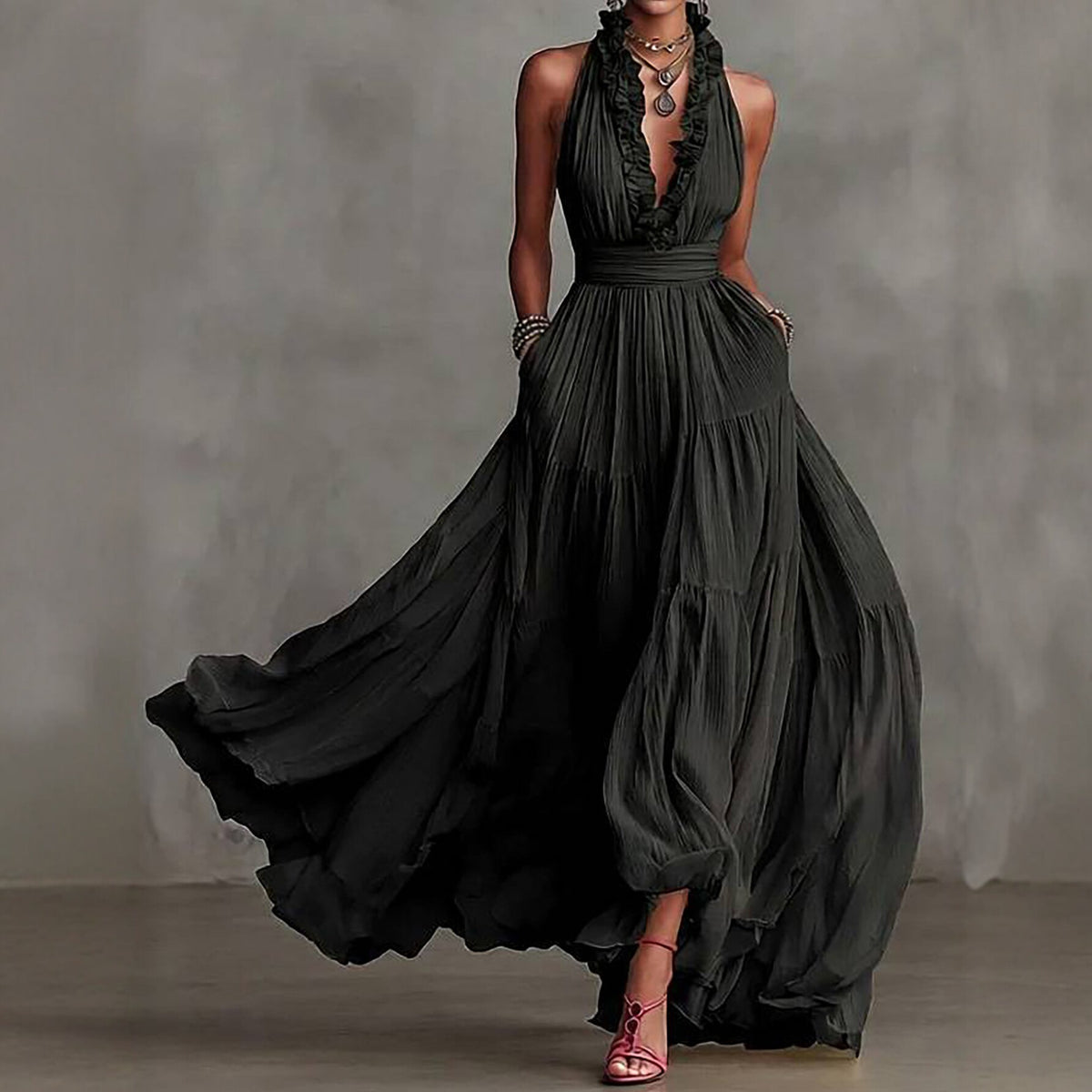 Boho-Kleid mit Rüschen und weitem Rock – Bild 2 | LuxeStyle
