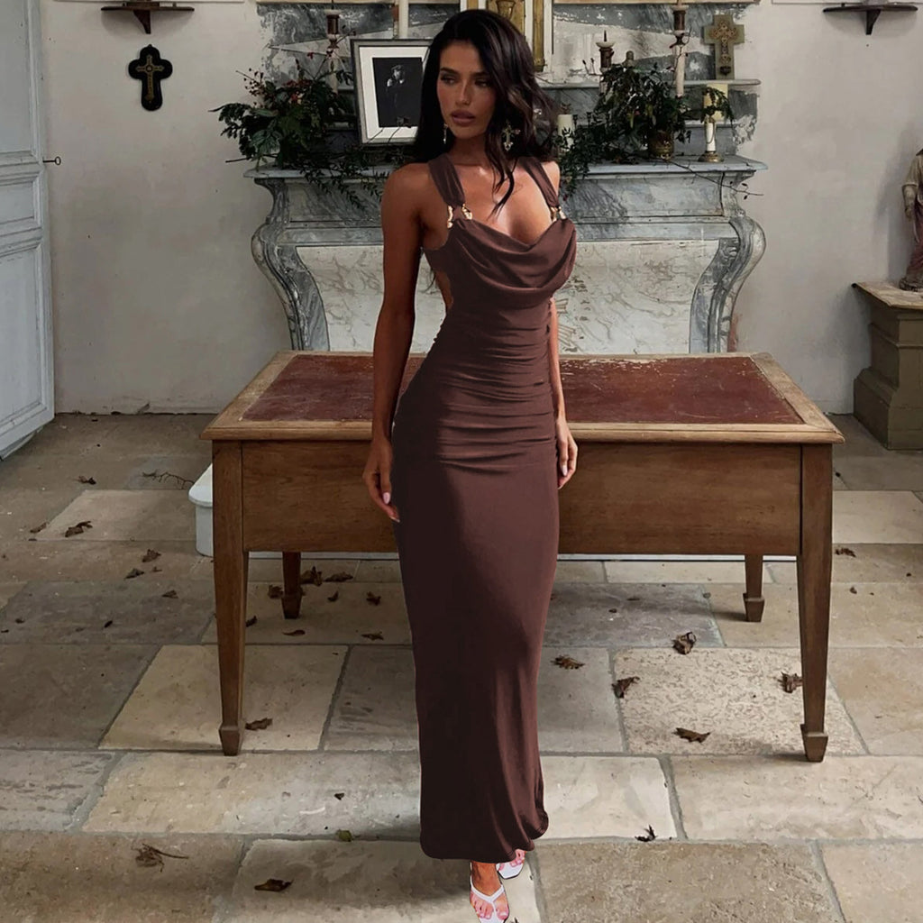 Elegantes rückenfreies Plissee-Trägerkleid | LuxeStyle